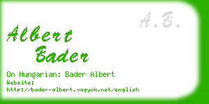 albert bader business card